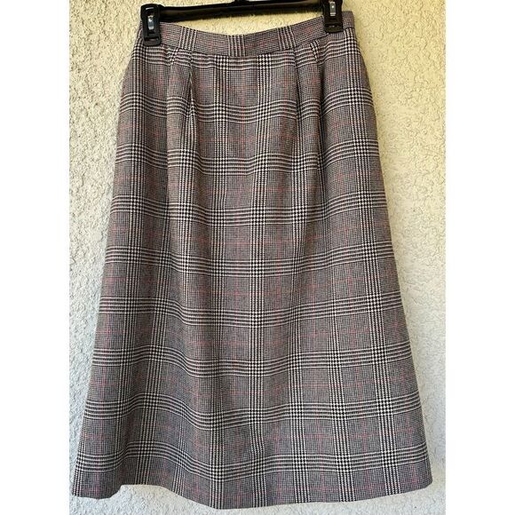 Vintage 100% Wool Skirt Plaid Skirt, fully lined size 12 - Picture 1 of 13
